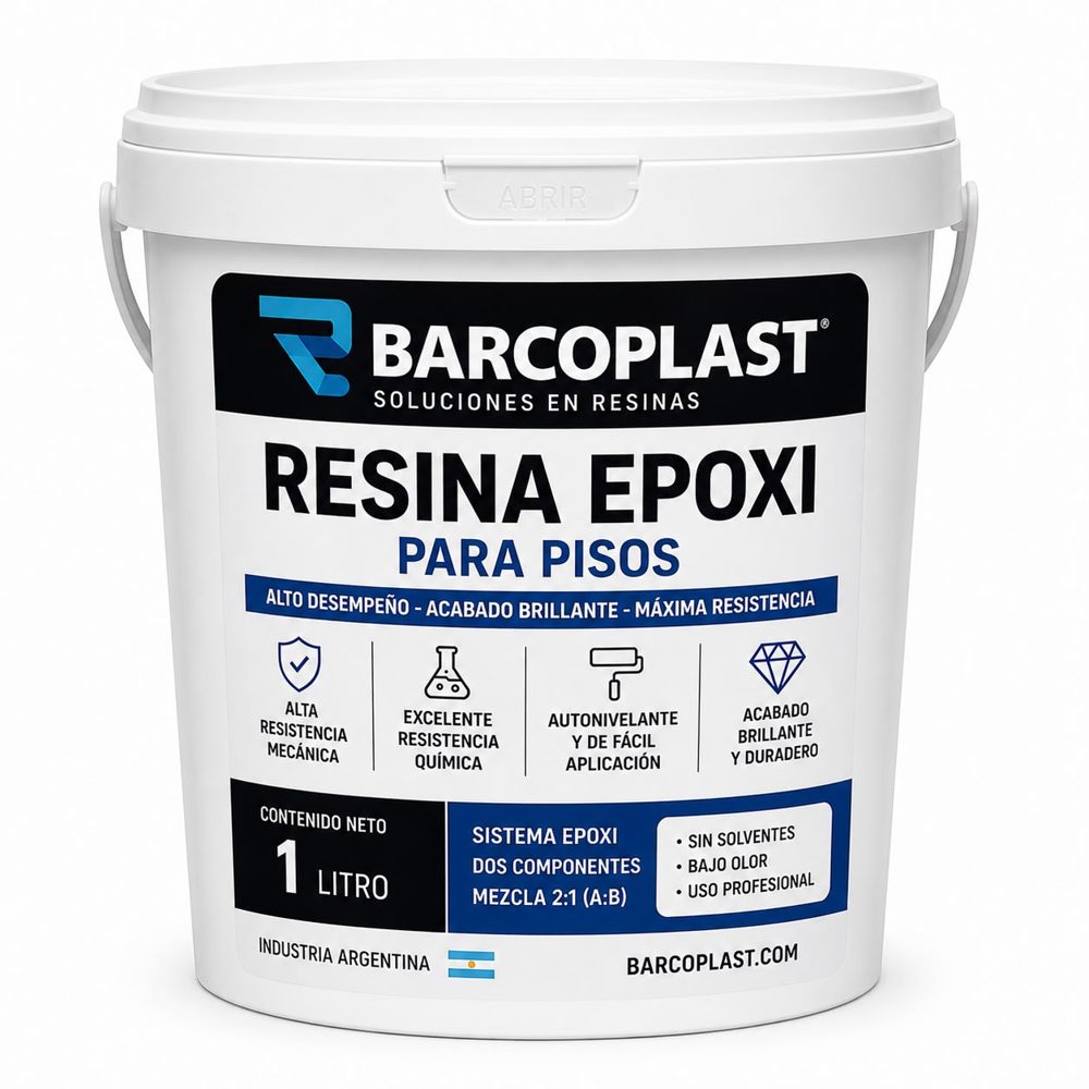 Resina Epoxi para pisos BARCOPLAST, balde de 1 litro