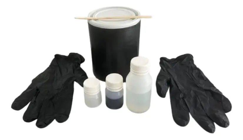 Kit de Gelcoat BARCOPLAST con lata, frascos de catalizador, acelerador y antitacking, guantes y palillo